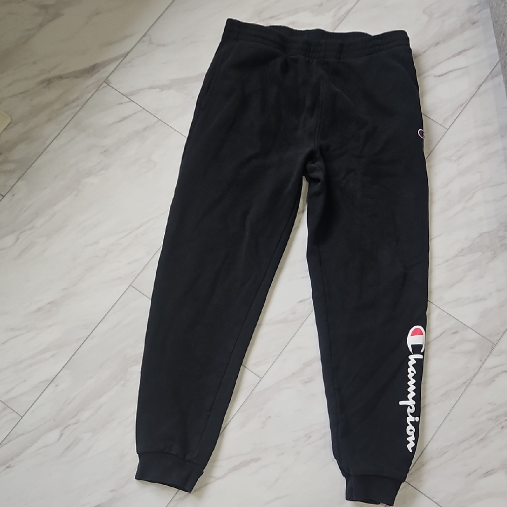 Champion Kids Black Sweatpants with Logo